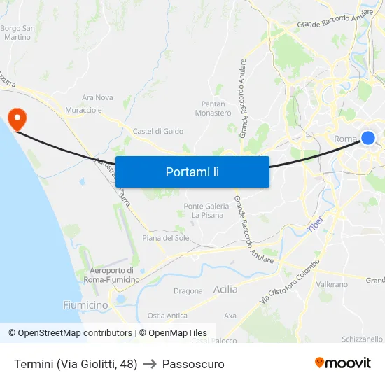 Termini (Via Giolitti, 48) to Passoscuro map