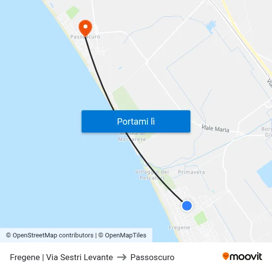 Fregene | Via Sestri Levante to Passoscuro map