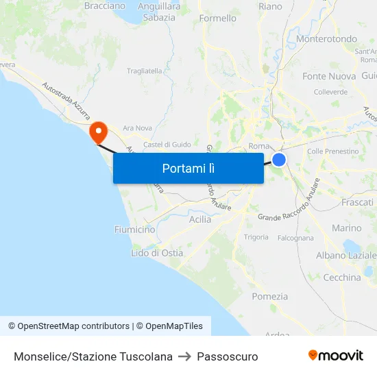 Monselice/Stazione Tuscolana to Passoscuro map