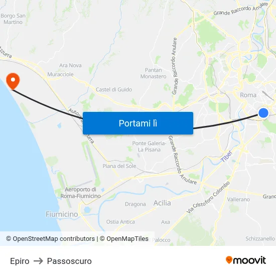 Epiro to Passoscuro map
