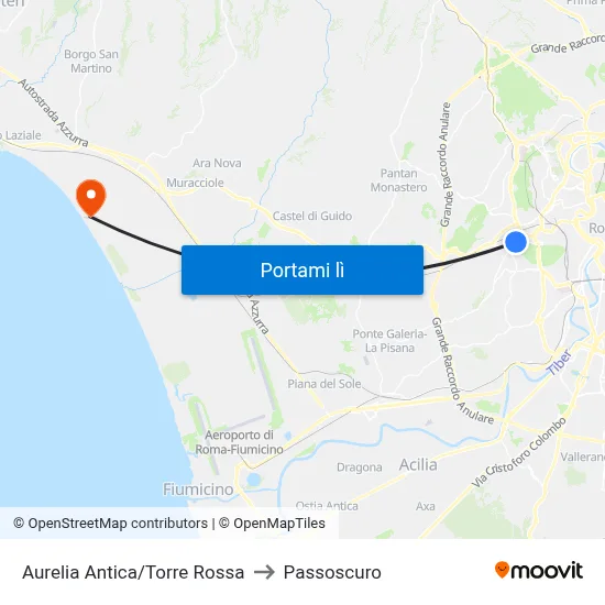 Aurelia Antica/Torre Rossa to Passoscuro map