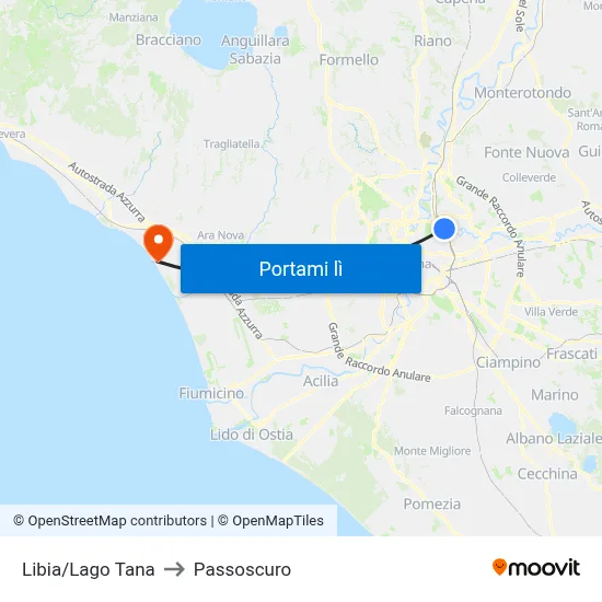Libia/Lago Tana to Passoscuro map