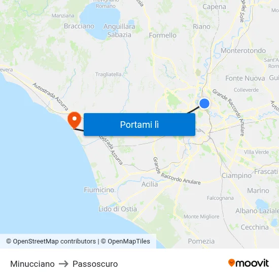 Minucciano to Passoscuro map