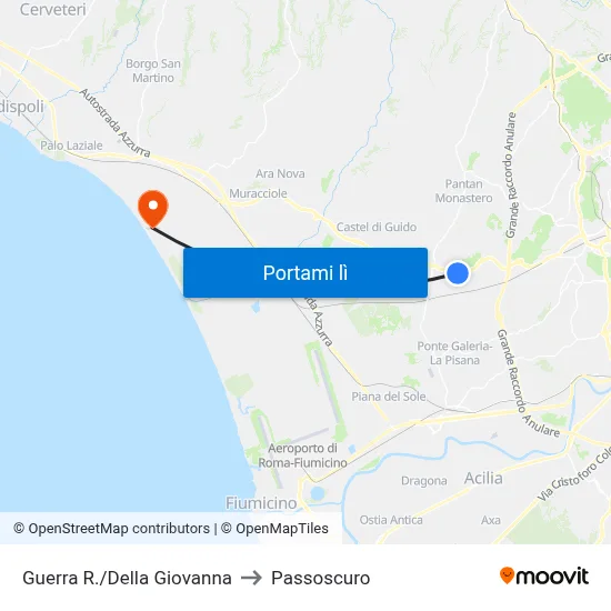 Guerra R./Della Giovanna to Passoscuro map