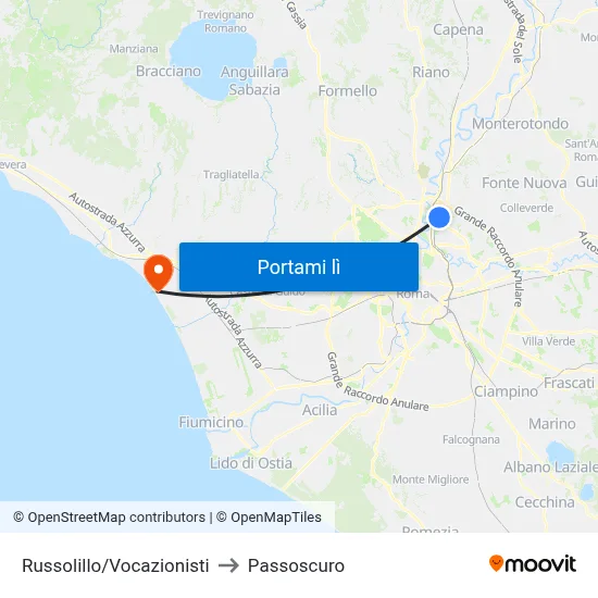 Russolillo/Vocazionisti to Passoscuro map