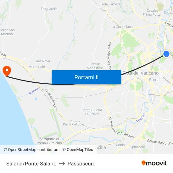 Salaria/Ponte Salario to Passoscuro map