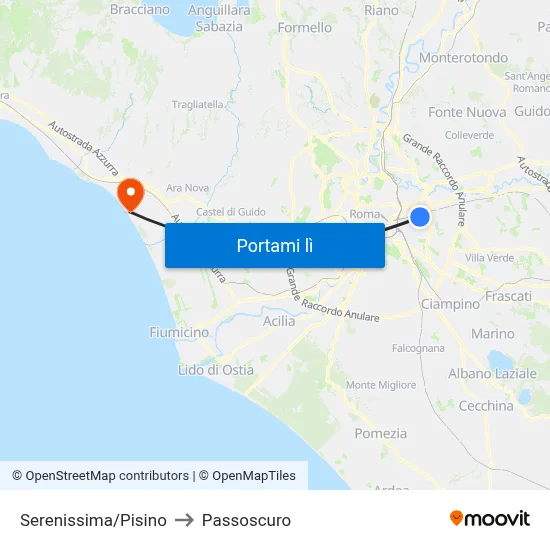 Serenissima/Pisino to Passoscuro map