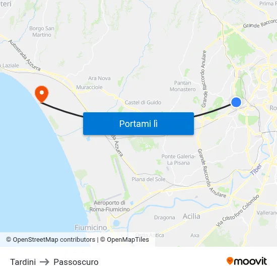 Tardini to Passoscuro map