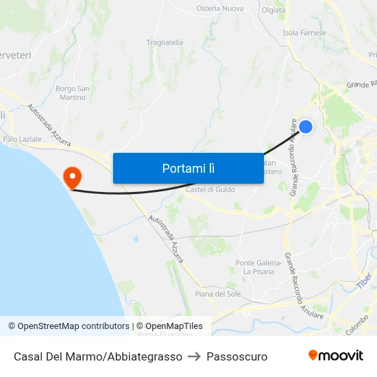 Casal Del Marmo/Abbiategrasso to Passoscuro map