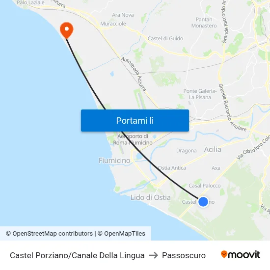 Castel Porziano/Canale Della Lingua to Passoscuro map
