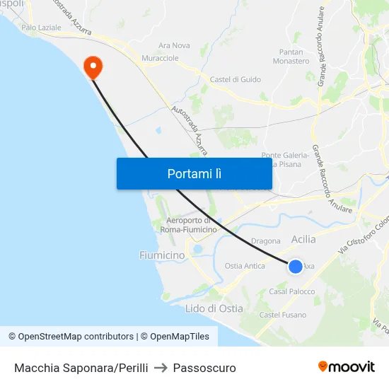 Macchia Saponara/Perilli to Passoscuro map