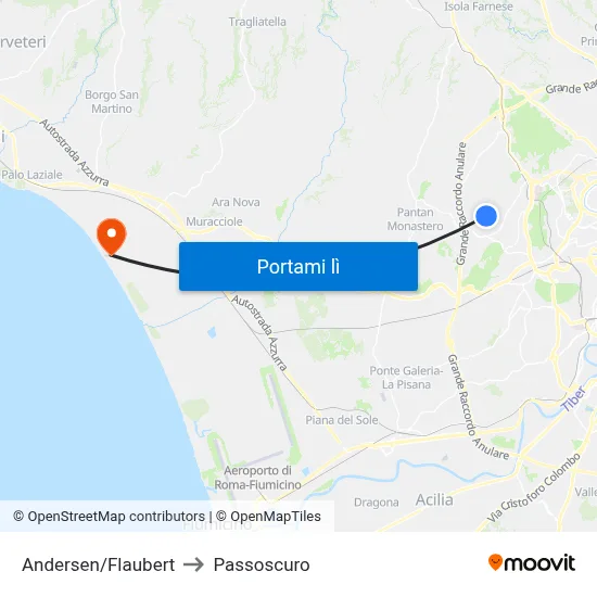 Andersen/Flaubert to Passoscuro map