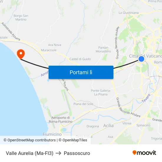 Valle Aurelia (Ma-Fl3) to Passoscuro map