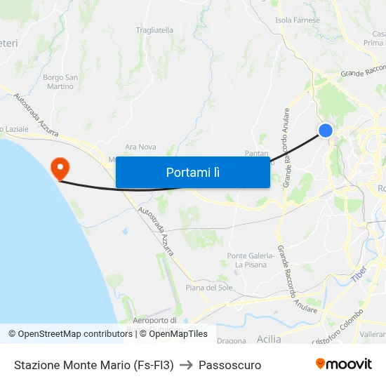 Stazione Monte Mario (Fs-Fl3) to Passoscuro map
