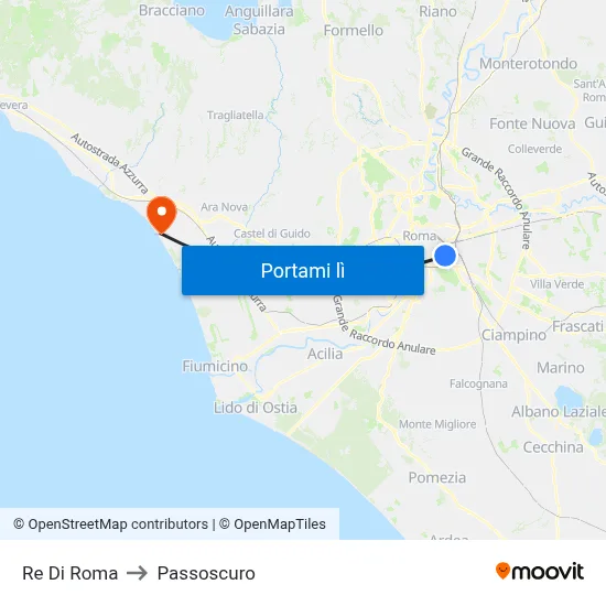 Re Di Roma to Passoscuro map