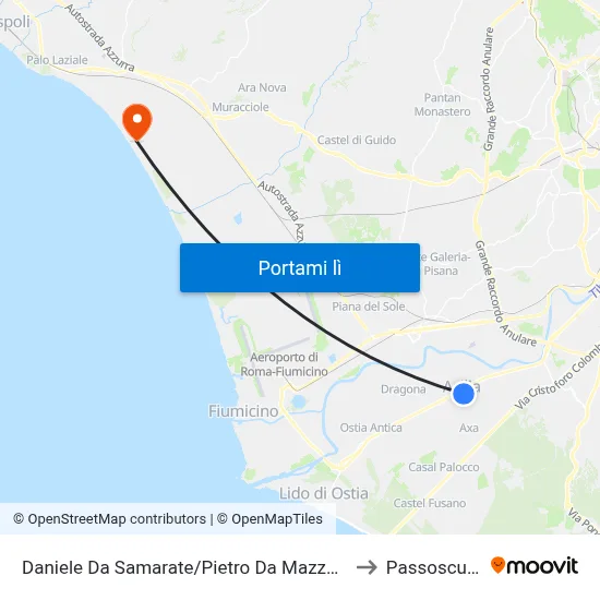 Daniele Da Samarate/Pietro Da Mazzara to Passoscuro map