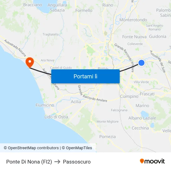 Ponte Di Nona (Fl2) to Passoscuro map