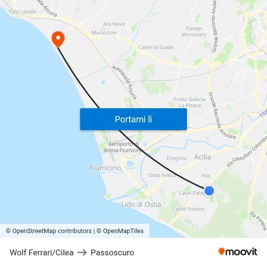 Wolf Ferrari/Cilea to Passoscuro map