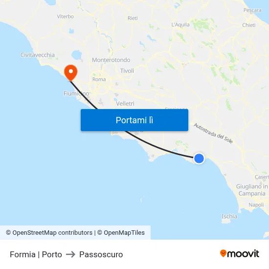 Formia | Porto to Passoscuro map