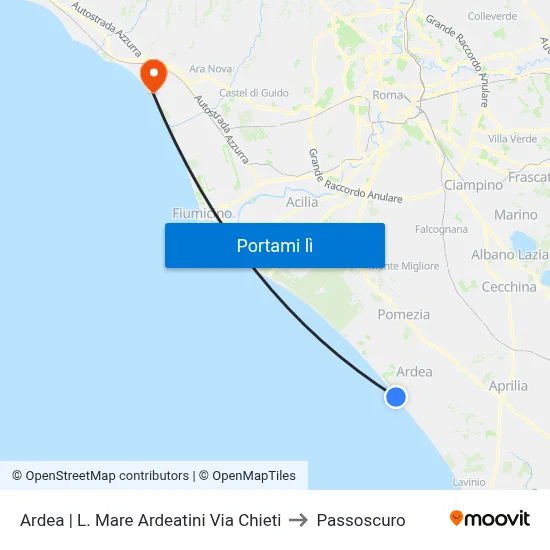 Ardea | L. Mare Ardeatini Via Chieti to Passoscuro map