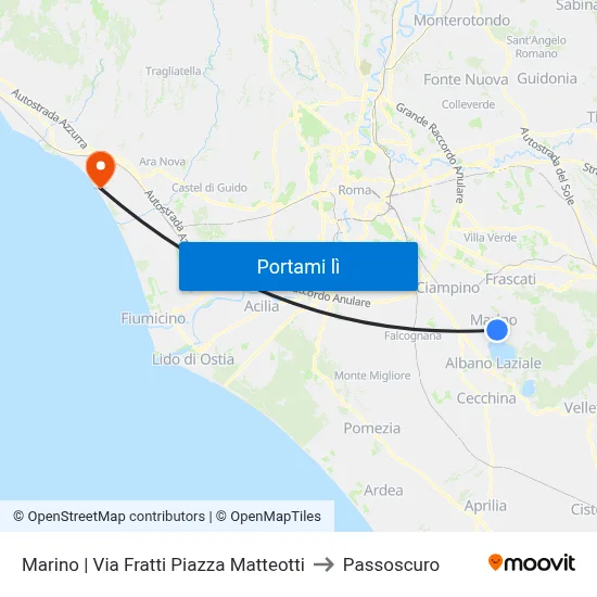 Marino | Via Fratti Piazza Matteotti to Passoscuro map