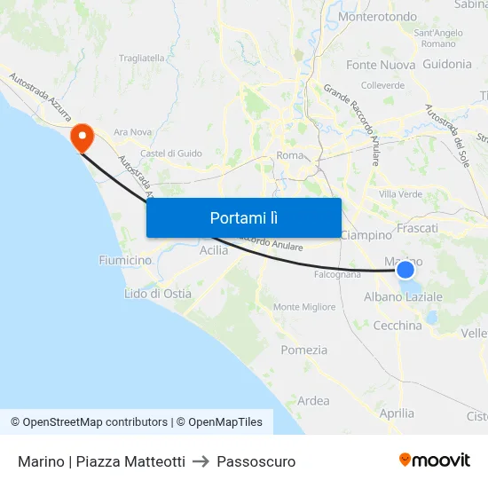 Marino | Piazza Matteotti to Passoscuro map