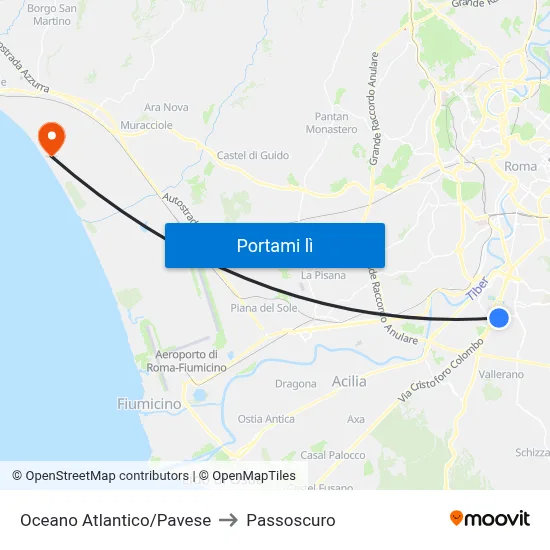 Oceano Atlantico/Pavese to Passoscuro map