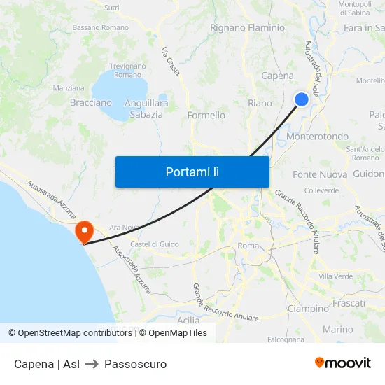 Capena | Asl to Passoscuro map