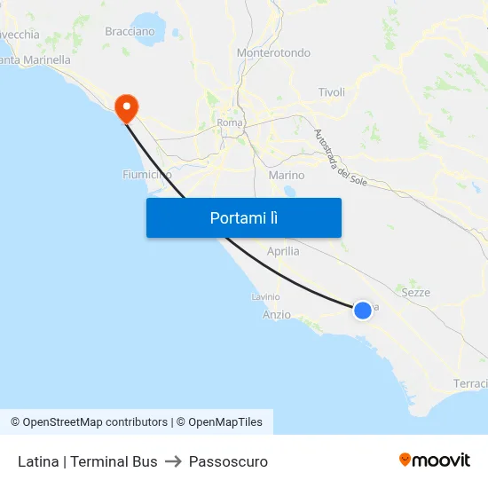 Latina | Terminal Bus to Passoscuro map