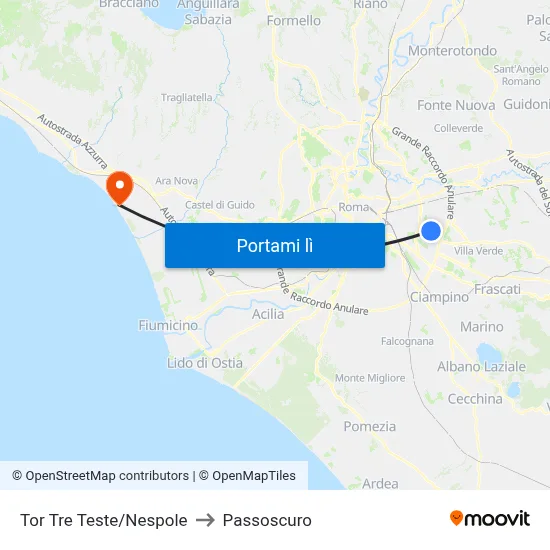 Tor Tre Teste/Nespole to Passoscuro map