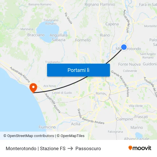 Monterotondo | Stazione FS to Passoscuro map
