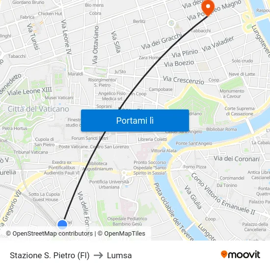 Stazione S. Pietro (Fl) to Lumsa map