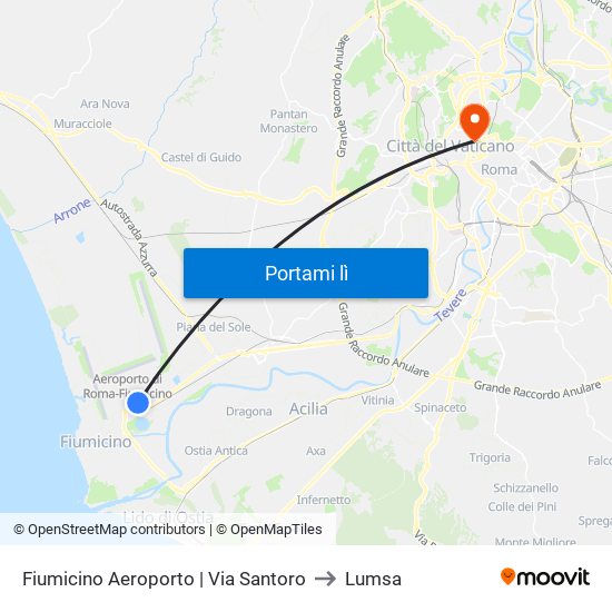 Fiumicino Aeroporto | Via Santoro to Lumsa map