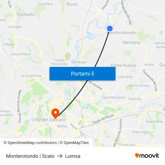 Monterotondo | Scalo to Lumsa map