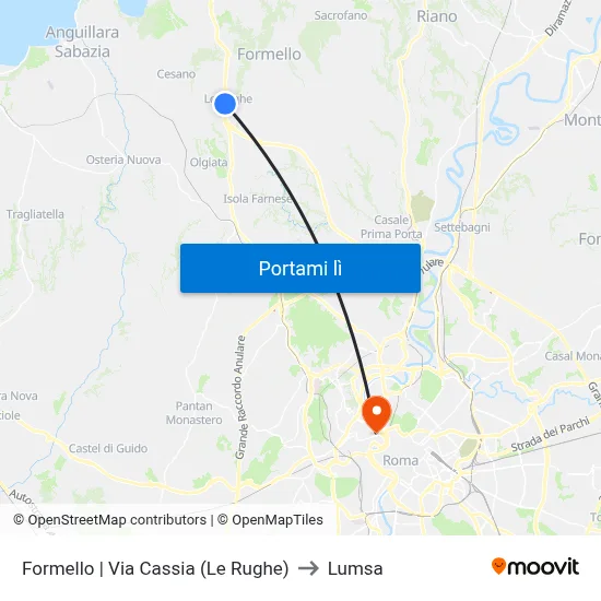 Formello | Via Cassia (Le Rughe) to Lumsa map