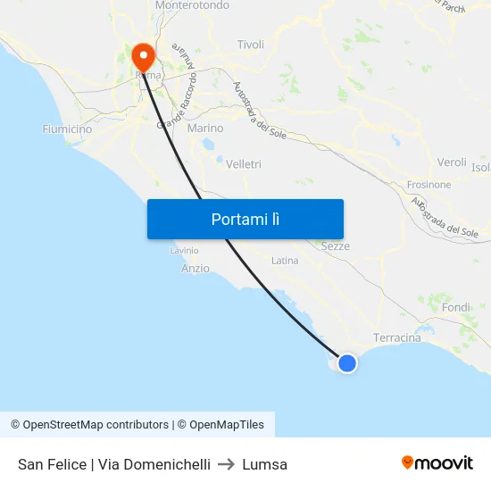 San Felice | Via Domenichelli to Lumsa map