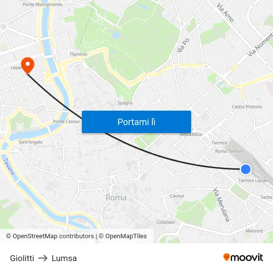 Giolitti to Lumsa map