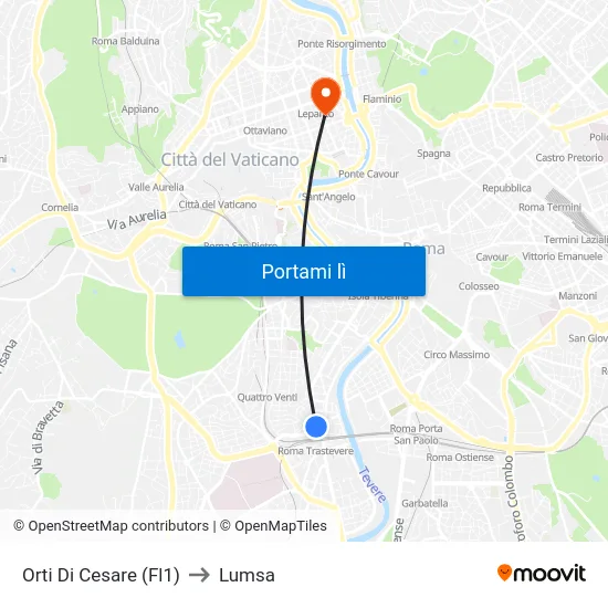 Orti Di Cesare (Fl1) to Lumsa map