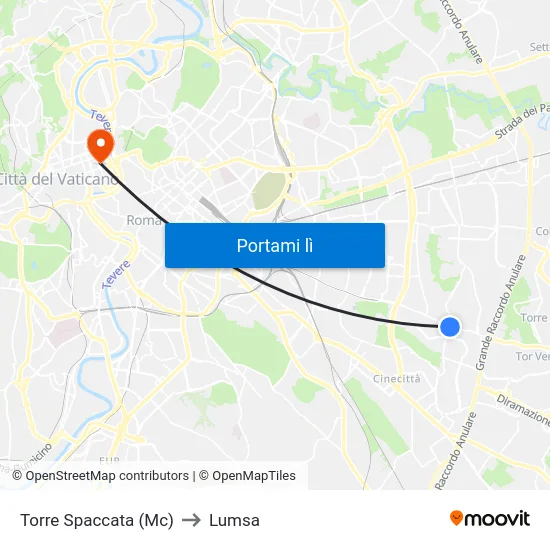 Torre Spaccata (Mc) to Lumsa map