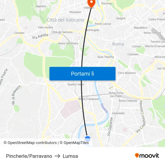 Pincherle/Parravano to Lumsa map