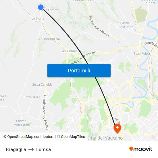 Bragaglia to Lumsa map