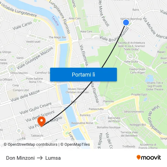 Don Minzoni to Lumsa map