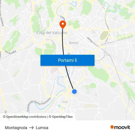 Montagnola to Lumsa map