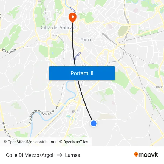 Colle Di Mezzo/Argoli to Lumsa map