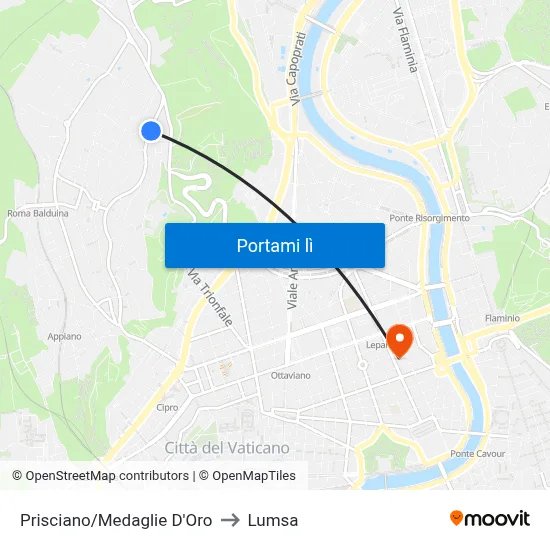 Prisciano/Medaglie D'Oro to Lumsa map