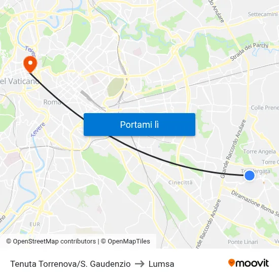 Tenuta Torrenova/S. Gaudenzio to Lumsa map