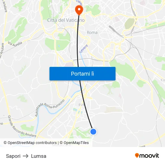 Sapori to Lumsa map