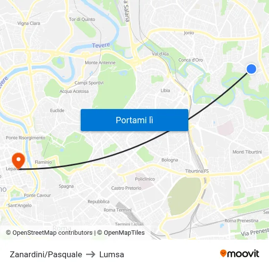 Zanardini/Pasquale to Lumsa map