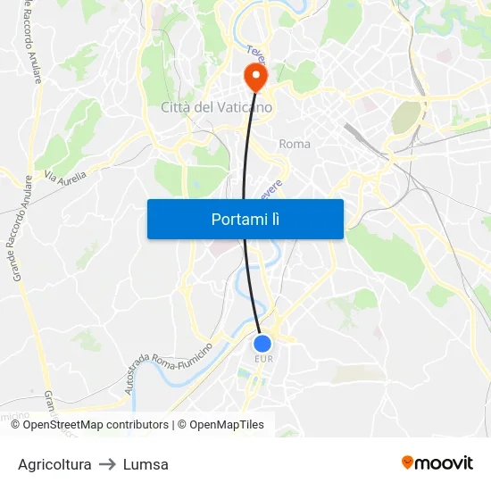 Agricoltura to Lumsa map