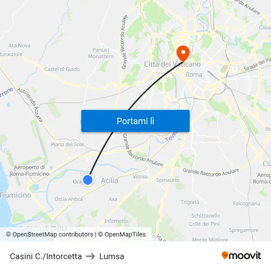 Casini C./Intorcetta to Lumsa map